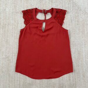 Express Lace Sleeve Low Back Flowy Boho Blouse Top XS